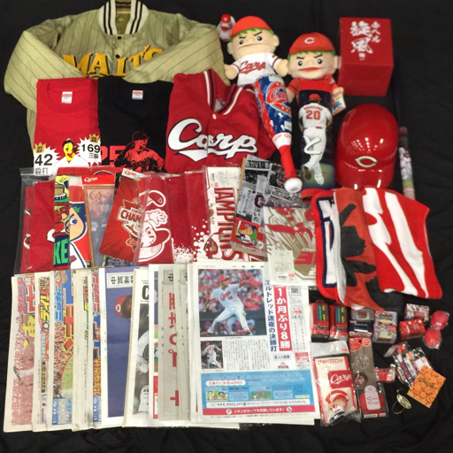 広島東洋カープ 栄光の新井Tシャツ : 黒田200勝記念Tシャツ 含む タオル ヘルメット 等 カープ グッズ まとめ